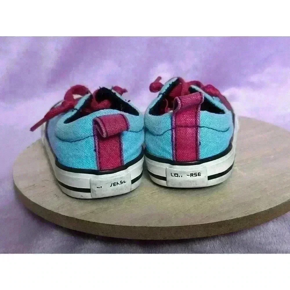 Infant’s Converse ‘CT Street Slip’ Trainers Blue With Hot Pink Laces Size 6